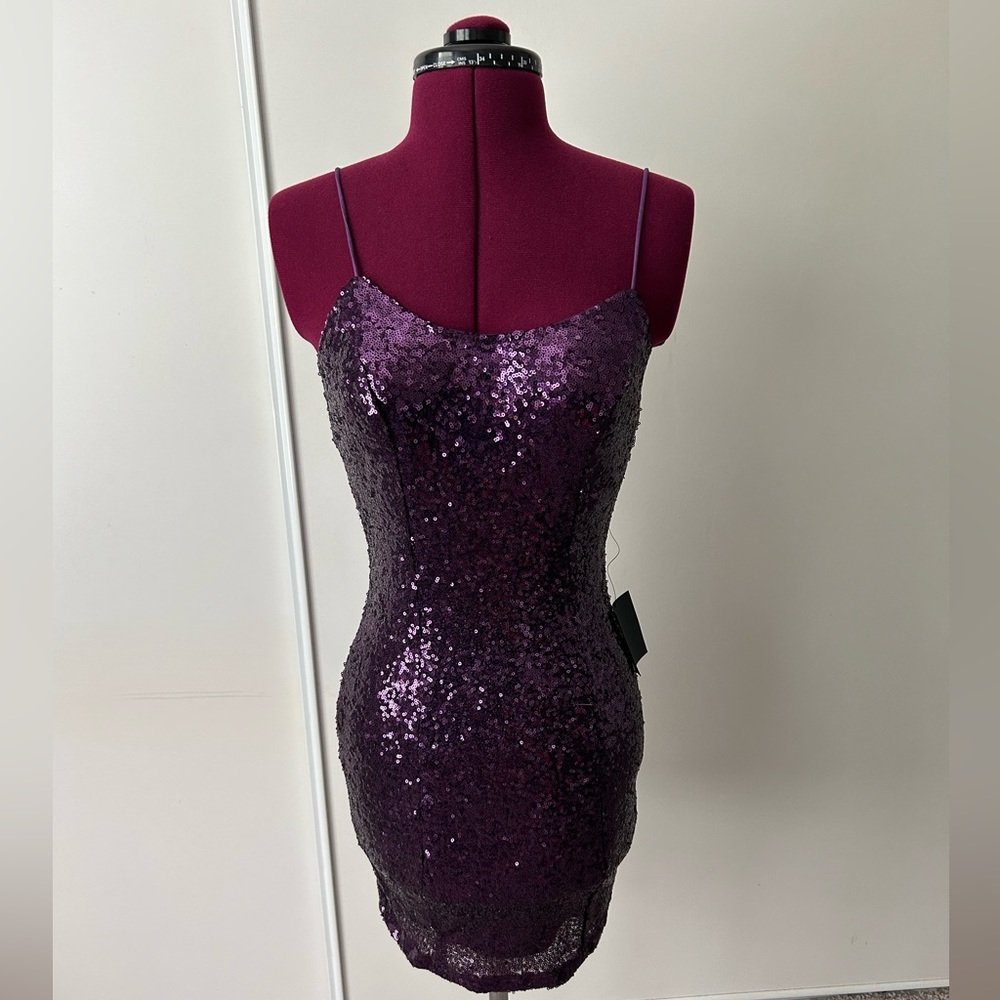 Lulus Purple Sequin Mini Bodycon Dress
